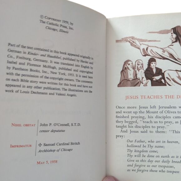 The Bible Story 2 Volumes Library of Catholic Devotion Vintage Gold Edges 1959 - Picture 4 of 5